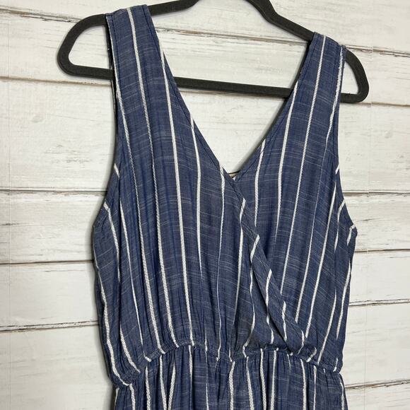 Kori America Navy Blue Stripe Shorts Romper Size Large - Picture 8 of 10